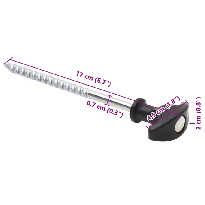Țăruși de cort, 24 buc., 17 cm, Ø7 mm, oțel galvanizat - WALTI WALTI