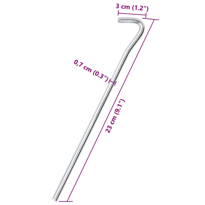 Țăruși de cort, 50 buc., 23 cm, Ø7 mm, oțel galvanizat - WALTI WALTI