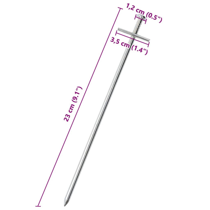 Țăruși de cort, 24 buc., 23 cm, Ø6 mm, oțel galvanizat - WALTI WALTI