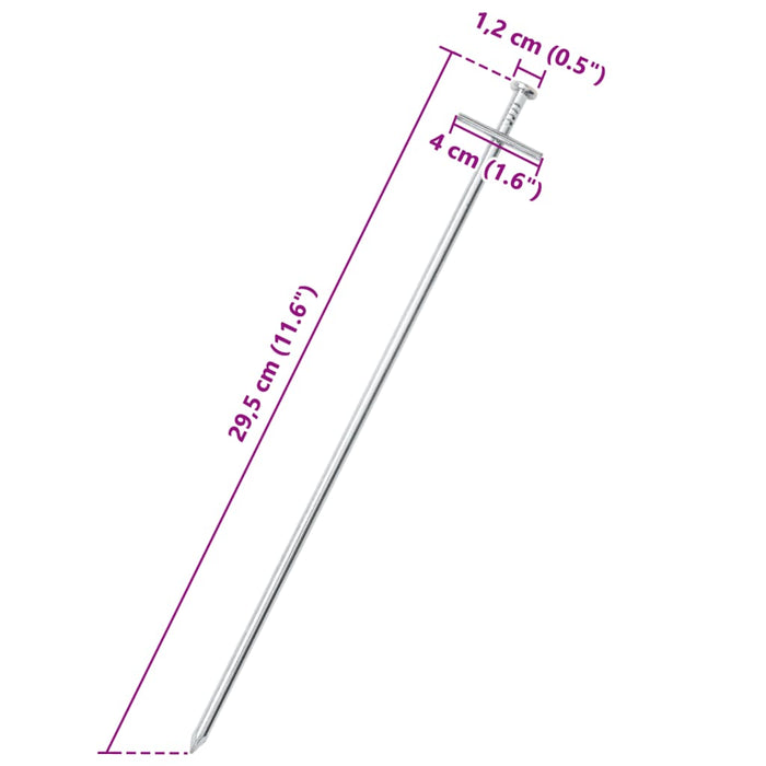 Țăruși de cort, 24 buc., 29,5 cm, Ø6 mm, oțel galvanizat - WALTI WALTI