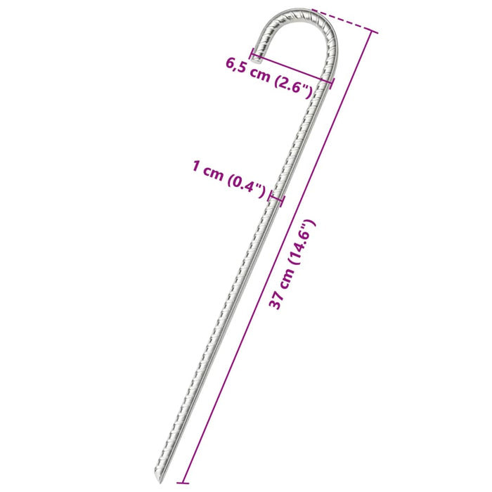 Țăruși de cort, 6 buc., 37 cm, Ø10 mm, oțel galvanizat - WALTI WALTI