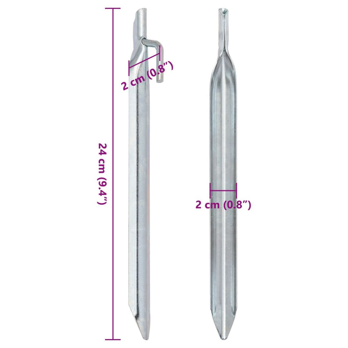 Țăruși de cort 24 buc., formă V, 24 cm, Ø20 mm, oțel galvanizat - WALTI WALTI