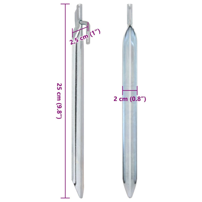 Țăruși de cort 24 buc., formă V, 25 cm, Ø20 mm, oțel galvanizat - WALTI WALTI