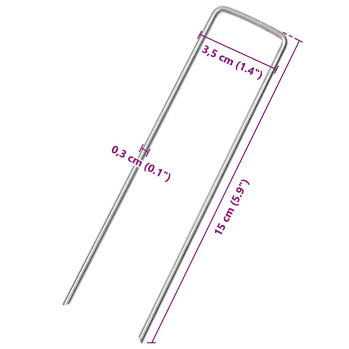 Țăruși de pământ în formă de U 25 buc. 15x3,5cm oțel galvanizat - WALTI WALTI