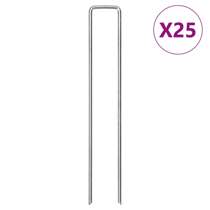 Țăruși de pământ în formă de U 25 buc. 20x4 cm oțel galvanizat - WALTI WALTI