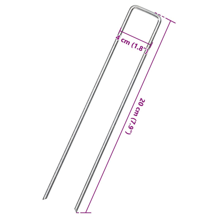 Țăruși de pământ în formă de U 25 buc. 20x4 cm oțel galvanizat - WALTI WALTI