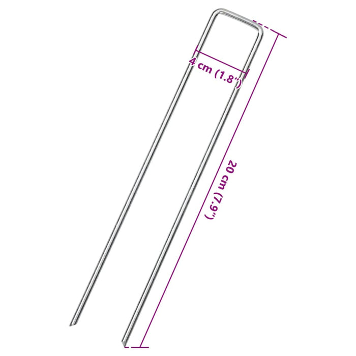 Țăruși de pământ în formă de U 50 buc. 20x4 cm oțel galvanizat - WALTI WALTI