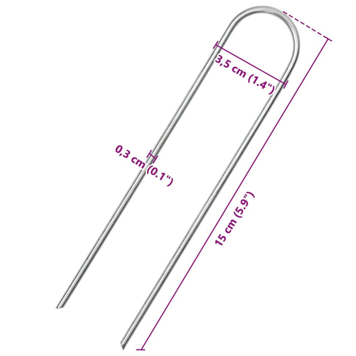 Țăruși de pământ în formă de U 25 buc. 15x3,5cm oțel galvanizat - WALTI WALTI