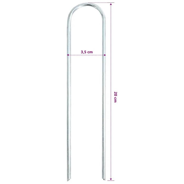 Țăruși de pământ în formă de U 25 buc. 20x3,5cm oțel galvanizat - WALTI WALTI