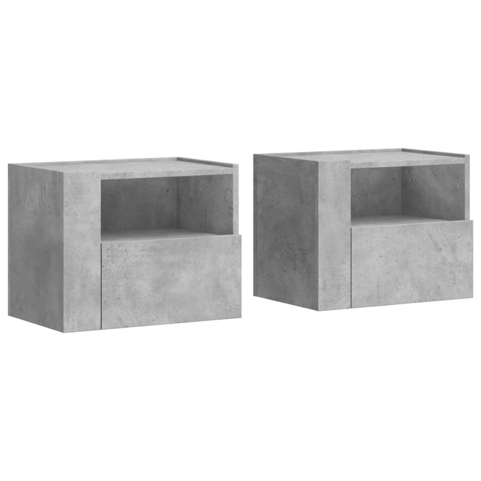 Noptiere de perete, 2 buc., gri beton, 45x30x35 cm WALTI