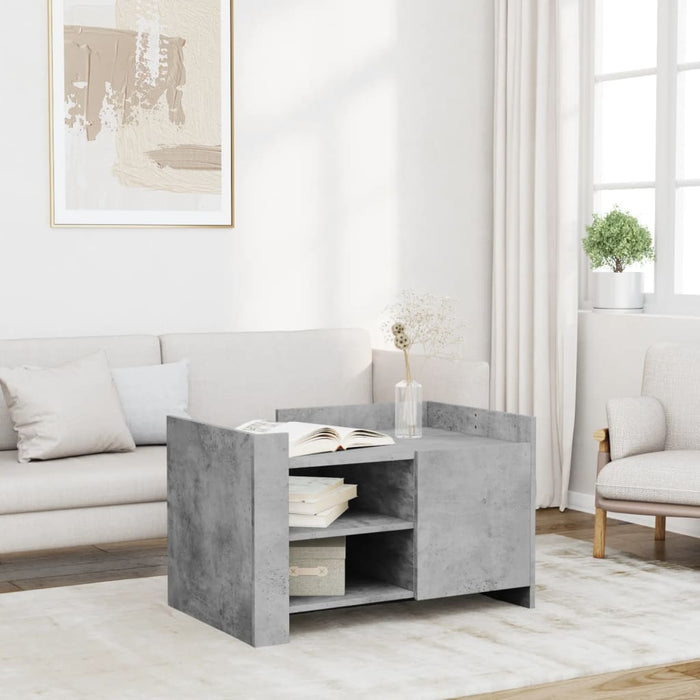 Măsuță de cafea, gri beton, 80x50x50 cm, lemn prelucrat - WALTI WALTI