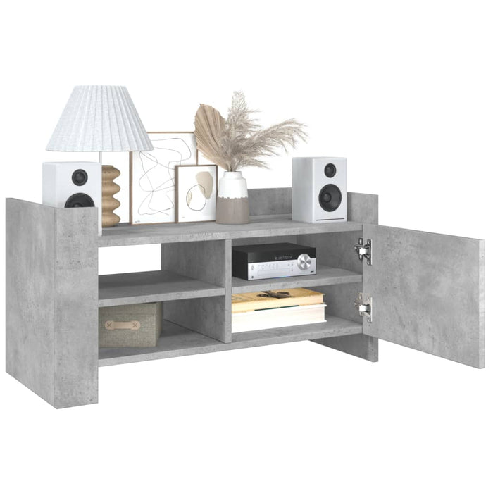 Comodă TV, gri beton, 80x35x40 cm, lemn prelucrat - WALTI WALTI