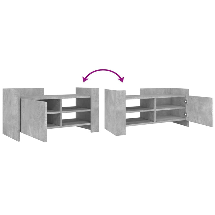 Comodă TV, gri beton, 80x35x40 cm, lemn prelucrat - WALTI WALTI