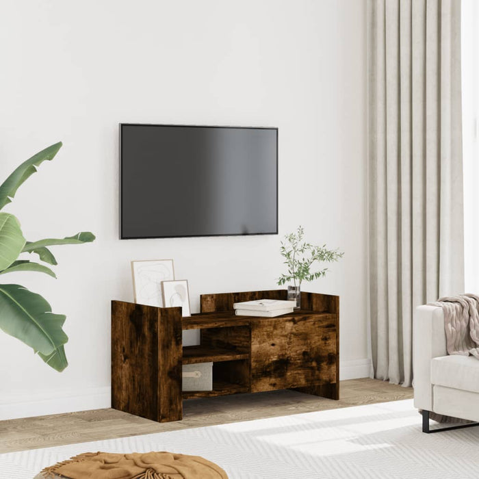 Comodă TV, stejar fumuriu, 80x35x40 cm, lemn prelucrat - WALTI WALTI