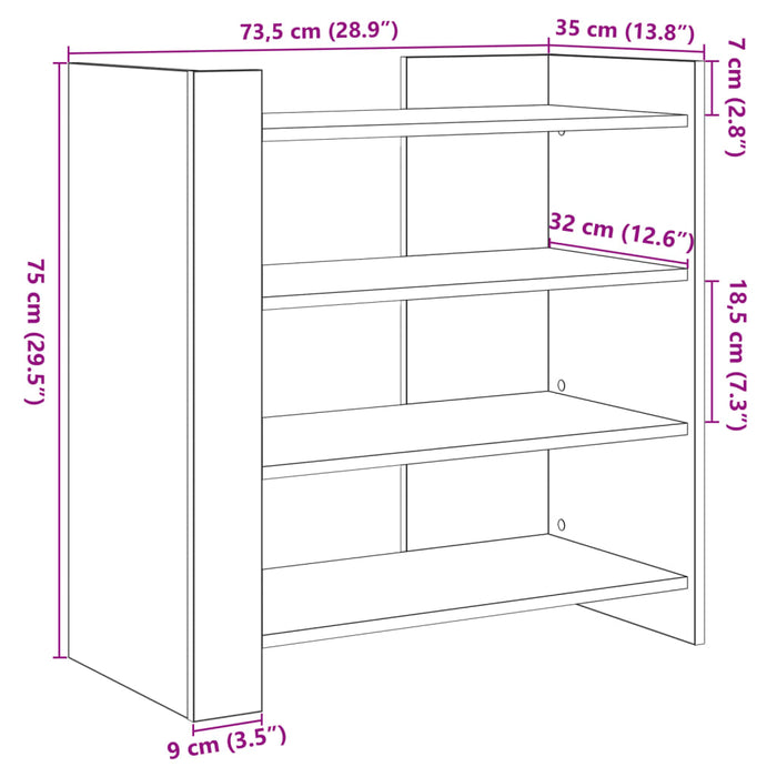 Dulap, stejar sonoma, 73,5x35x75 cm, lemn prelucrat - WALTI WALTI