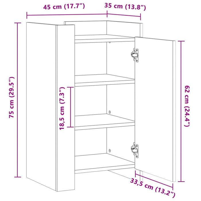 Dulap, sonoma gri, 45x35x75 cm, lemn prelucrat WALTI