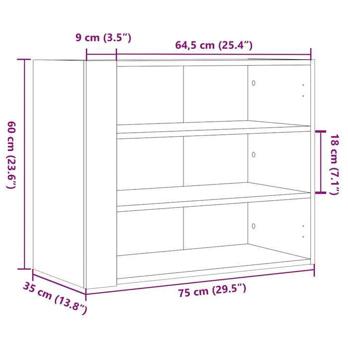Dulap de perete, alb, 75x35x60 cm, lemn prelucrat WALTI