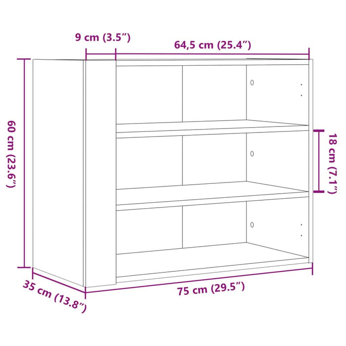 Dulap de perete, stejar sonoma, 75x35x60 cm, lemn prelucrat - WALTI WALTI