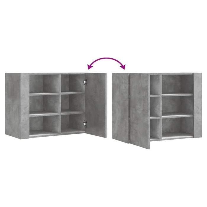 Dulap de perete, gri beton, 75x35x60 cm, lemn prelucrat - WALTI WALTI