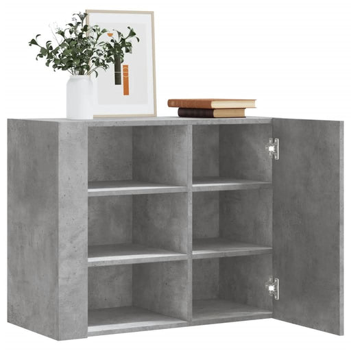 Dulap de perete, gri beton, 75x35x60 cm, lemn prelucrat - WALTI WALTI