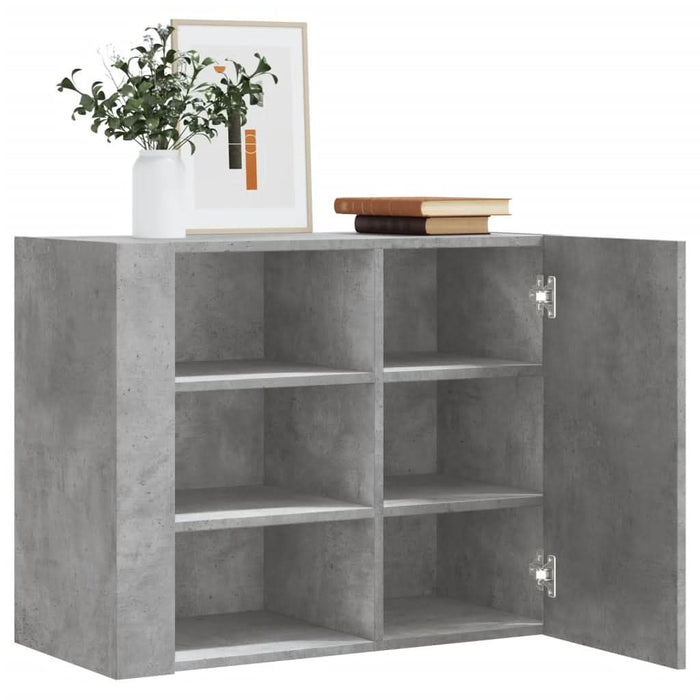 Dulap de perete, gri beton, 75x35x60 cm, lemn prelucrat - WALTI WALTI