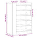 Pantofar, alb, 74,5x37,5x100 cm, lemn prelucrat - WALTI WALTI