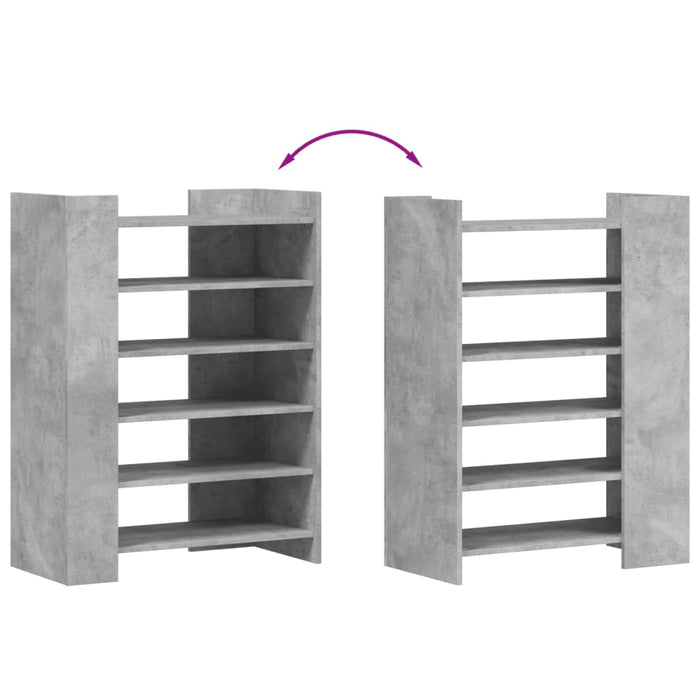 Pantofar, gri beton, 74,5x37,5x100 cm, lemn prelucrat - WALTI WALTI