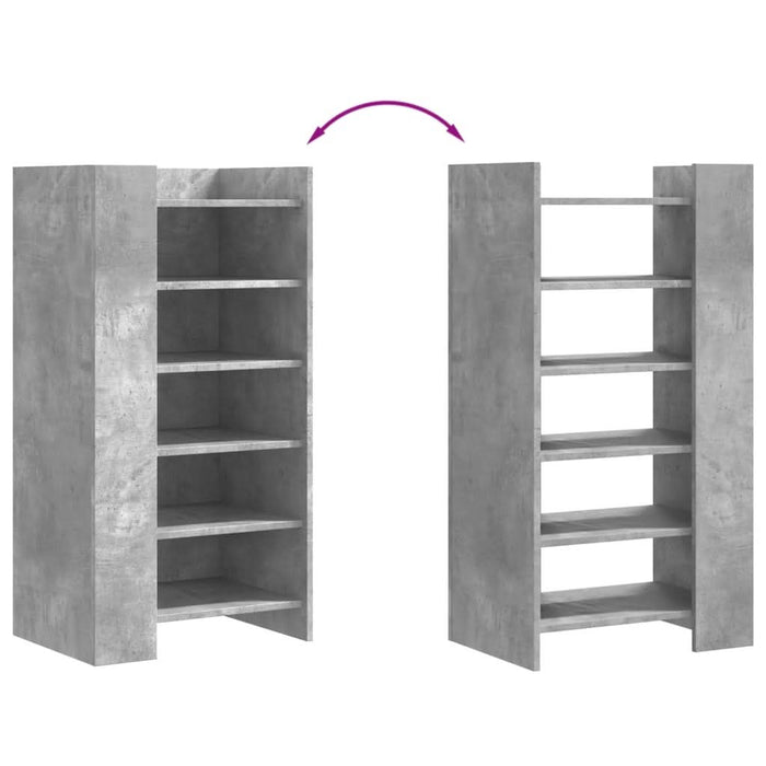 Pantofar, gri beton, 52x37,5x100 cm, lemn prelucrat - WALTI WALTI