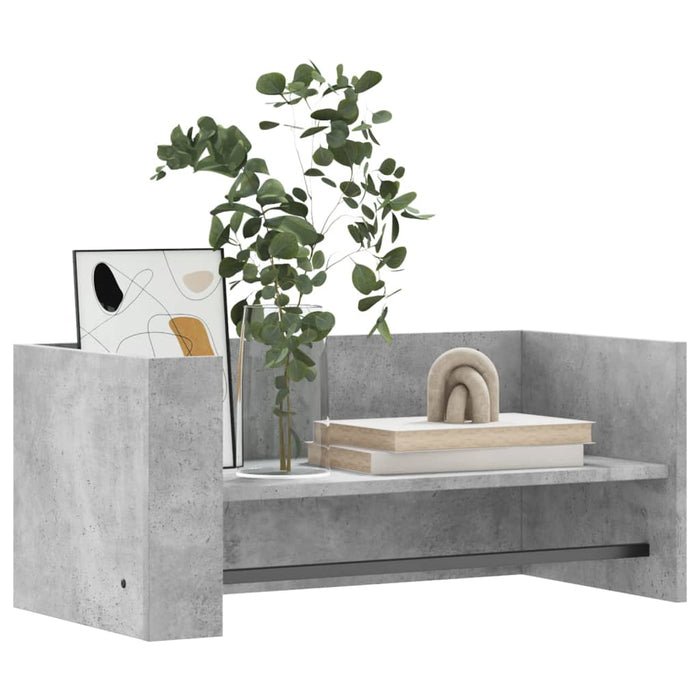 Raft de perete, gri beton, 70,5x35x30,5 cm, lemn prelucrat - WALTI WALTI