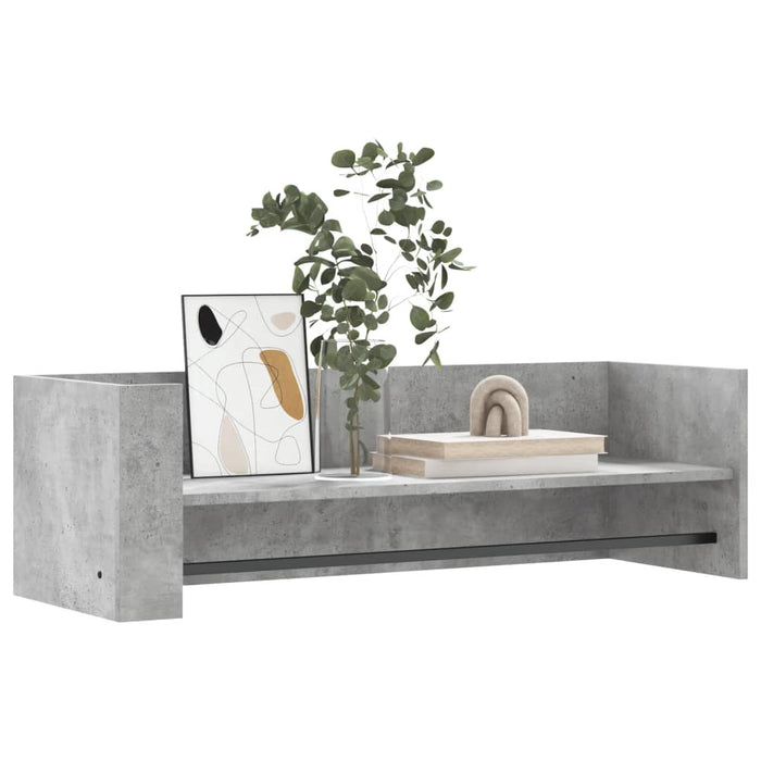 Raft de perete, gri beton, 100x35x30,5 cm, lemn prelucrat - WALTI WALTI