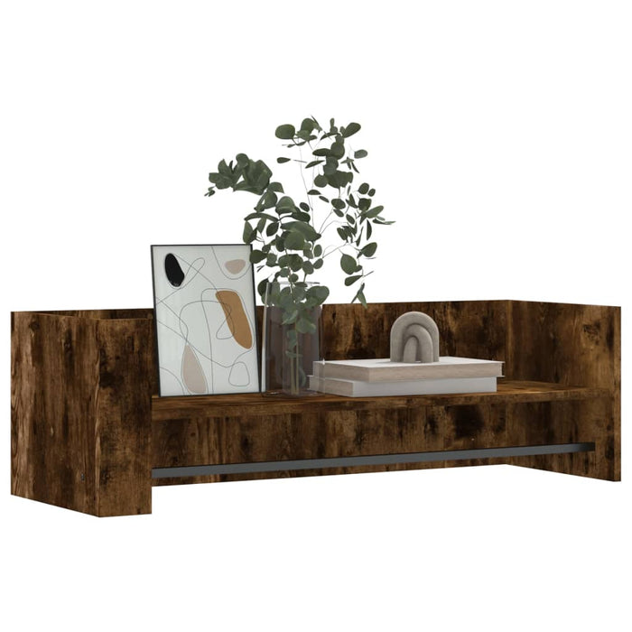 Raft de perete, stejar fumuriu, 100x35x30,5 cm, lemn prelucrat - WALTI WALTI