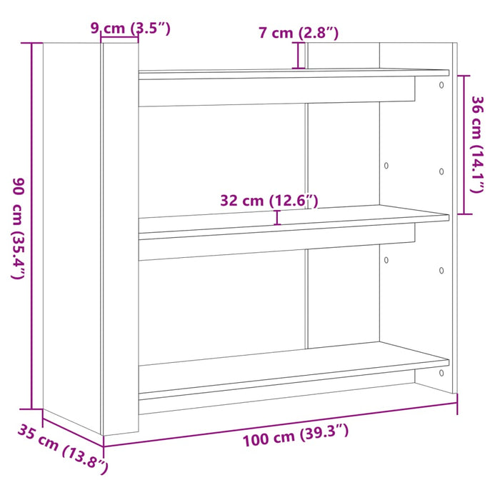 Masă consolă, gri beton, 100x35x90 cm, lemn prelucrat - WALTI WALTI