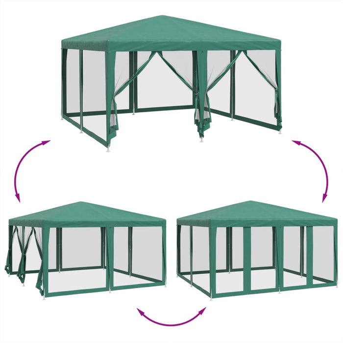 Cort de petrecere cu 8 pereți din plasă, verde, 4x4 m, HDPE - WALTI WALTI