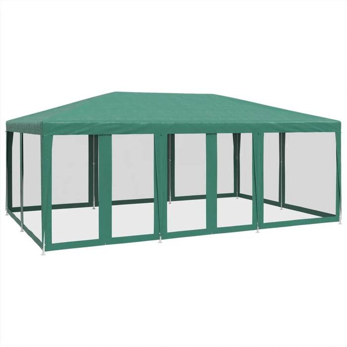 Cort de petrecere cu 10 pereți din plasă, verde, 6x4 m, HDPE - WALTI WALTI