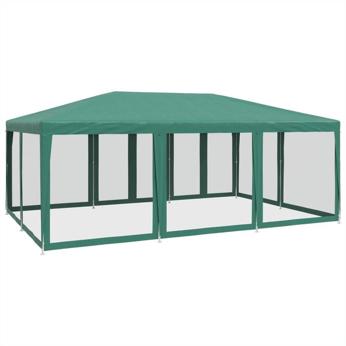 Cort de petrecere cu 10 pereți din plasă, verde, 6x4 m, HDPE - WALTI WALTI