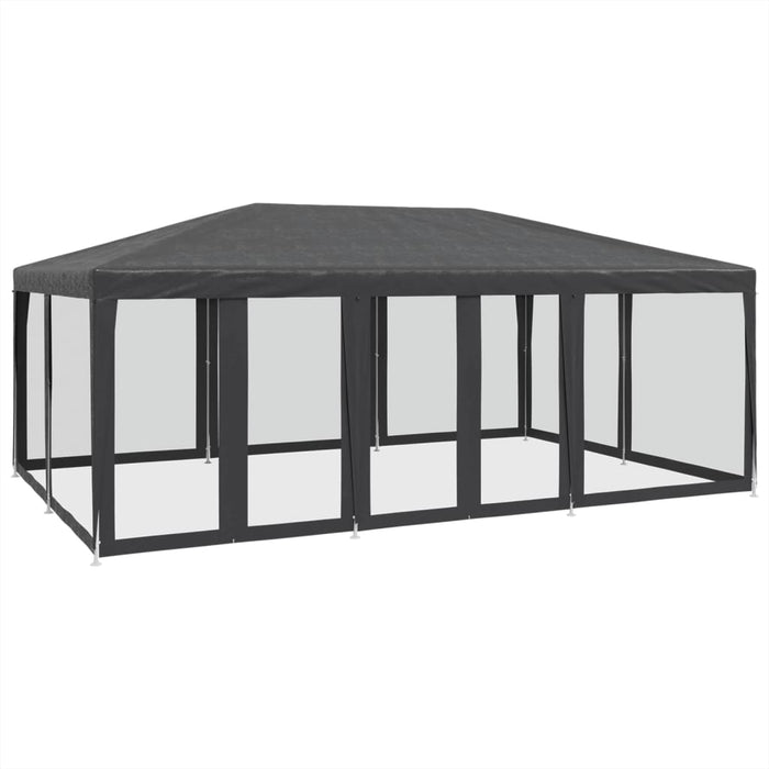 Cort de petrecere cu 10 pereți din plasă, antracit, 6x4 m, HDPE - WALTI WALTI
