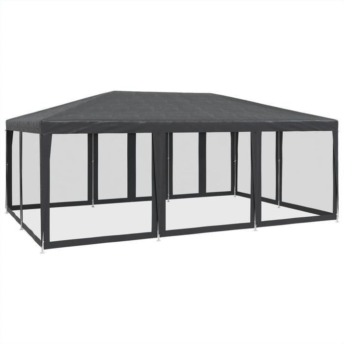 Cort de petrecere cu 10 pereți din plasă, antracit, 6x4 m, HDPE - WALTI WALTI