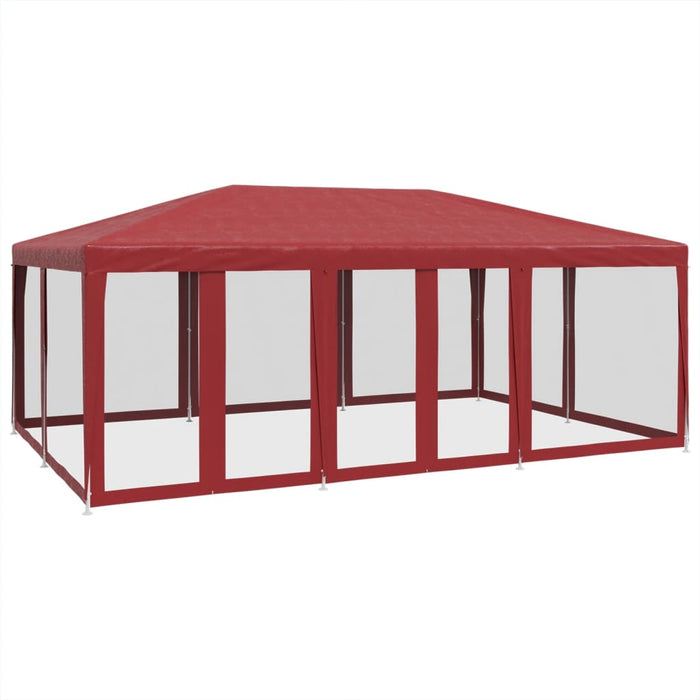 Cort de petrecere cu 10 pereți din plasă, roșu, 6x4 m, HDPE - WALTI WALTI