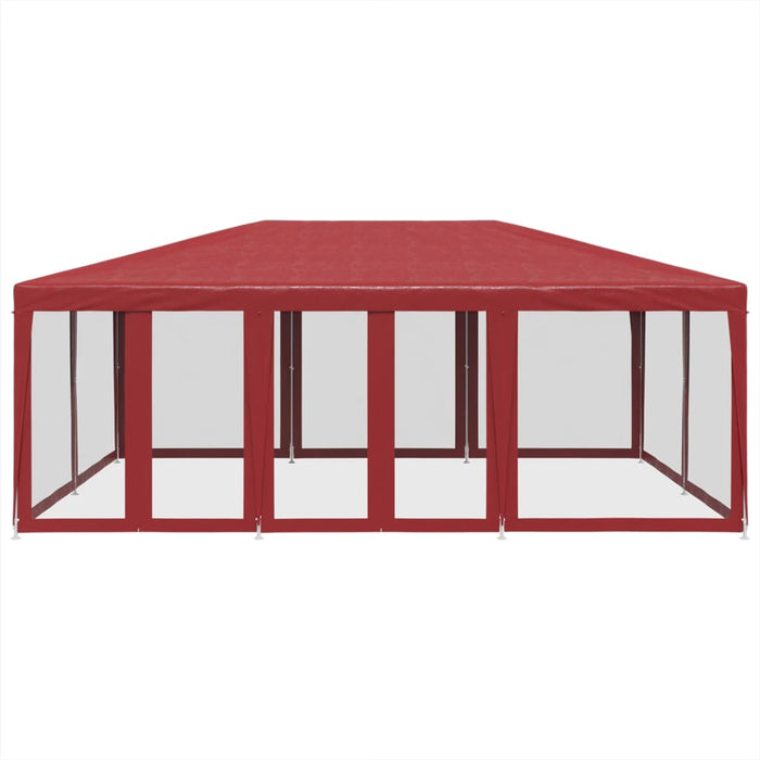 Cort de petrecere cu 10 pereți din plasă, roșu, 6x4 m, HDPE - WALTI WALTI