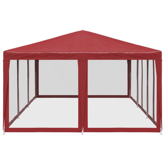 Cort de petrecere cu 10 pereți din plasă, roșu, 6x4 m, HDPE - WALTI WALTI