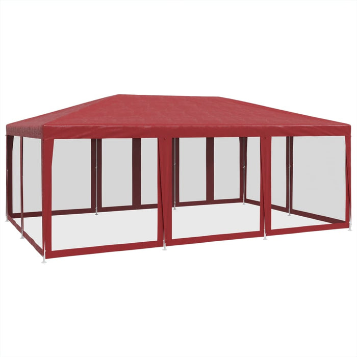 Cort de petrecere cu 10 pereți din plasă, roșu, 6x4 m, HDPE - WALTI WALTI
