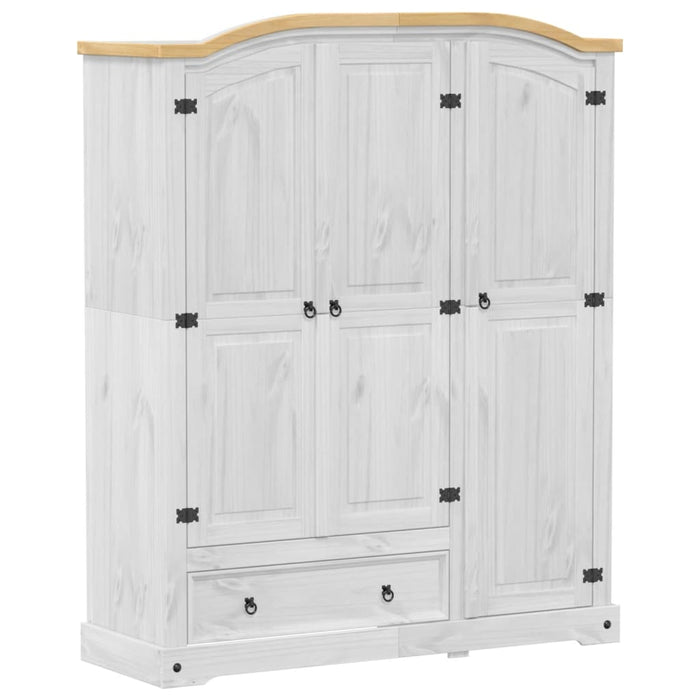 Șifonier „Corona”, alb, 151,5x52x186 cm, lemn masiv de pin - WALTI WALTI