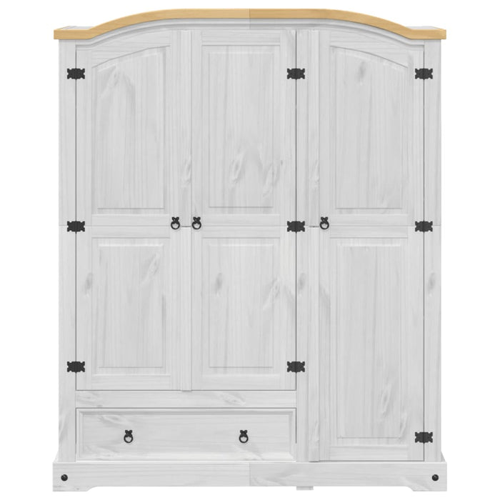 Șifonier „Corona”, alb, 151,5x52x186 cm, lemn masiv de pin - WALTI WALTI