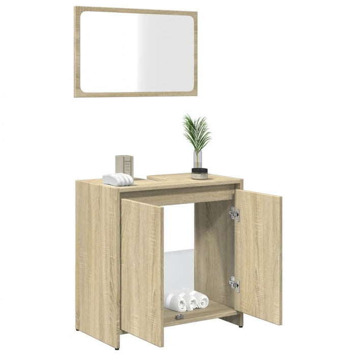Set mobilier de baie, 2 piese, stejar sonoma, lemn prelucrat - WALTI WALTI
