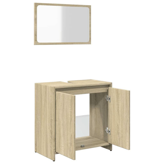 Set mobilier de baie, 2 piese, stejar sonoma, lemn prelucrat - WALTI WALTI