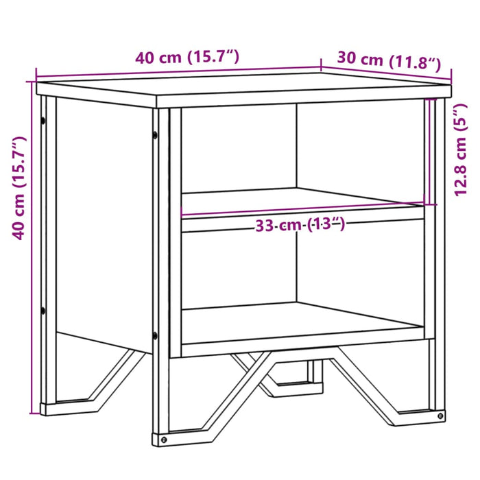 Noptiere, 2 buc., negru, 40x30x40 cm, lemn prelucrat WALTI