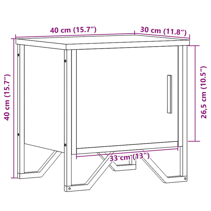 Noptiere, 2 buc., sonoma gri, 40x30x40 cm, lemn prelucrat WALTI