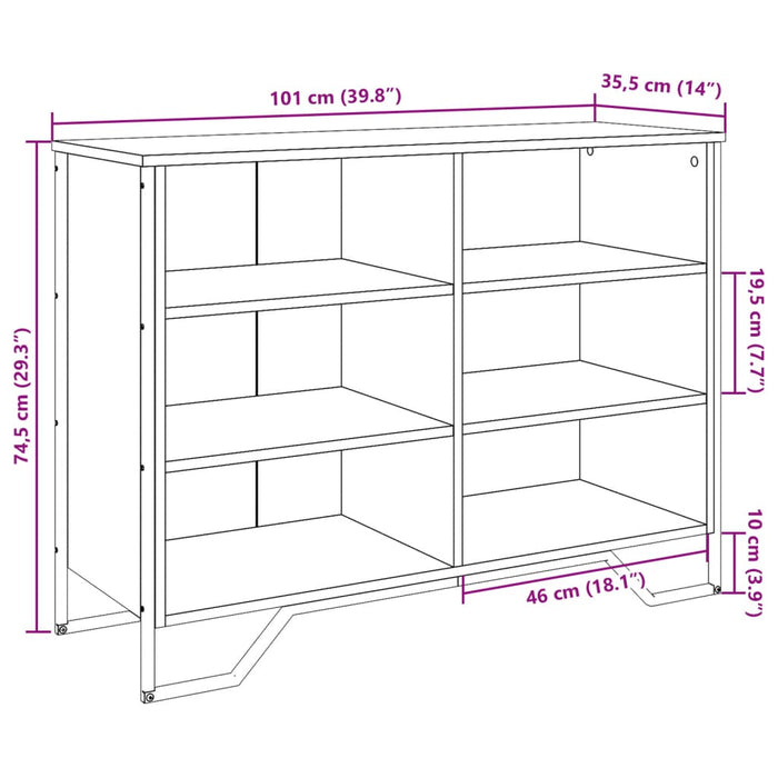 Dulap, gri sonoma, 101x35,5x74,5 cm, lemn prelucrat - WALTI WALTI