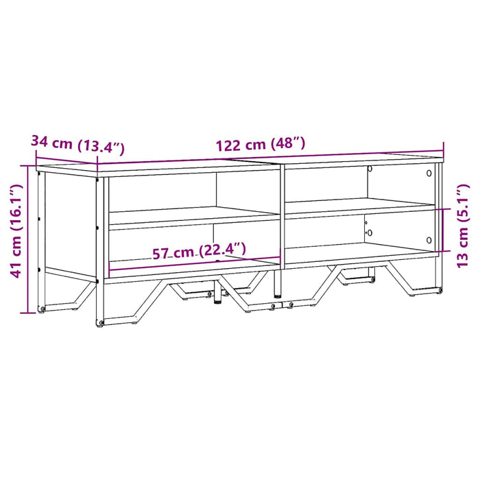 Dulap TV, negru, 122x34x41 cm, lemn prelucrat WALTI