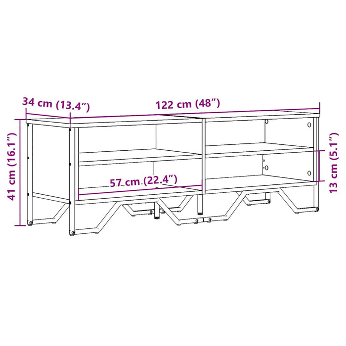 Dulap TV, stejar sonoma, 122x34x41 cm, lemn prelucrat WALTI